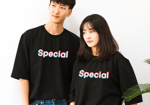 심플영문4 커플 오버핏 반팔 티셔츠(306)