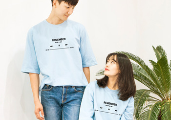 사랑노래 커플 (120) 5부 오버핏 반팔 티셔츠